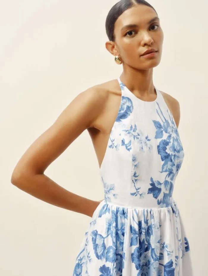 The Reformation Petites Percy Linen Dress Verna 8211 Clothing