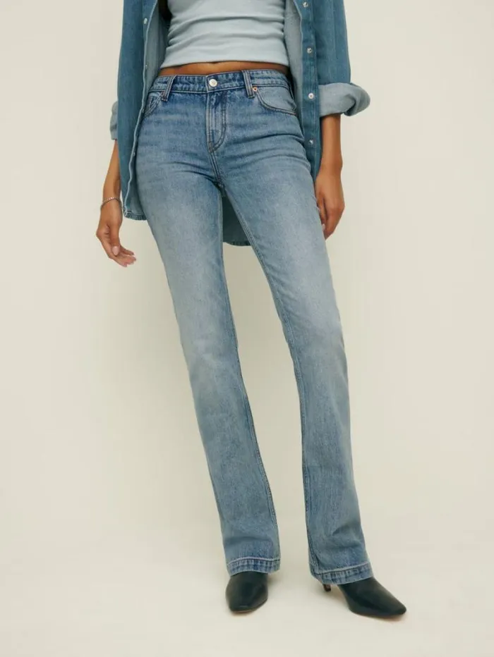 The Reformation Rayna Low Rise Bootcut Jeans Deer 8211 Clothing