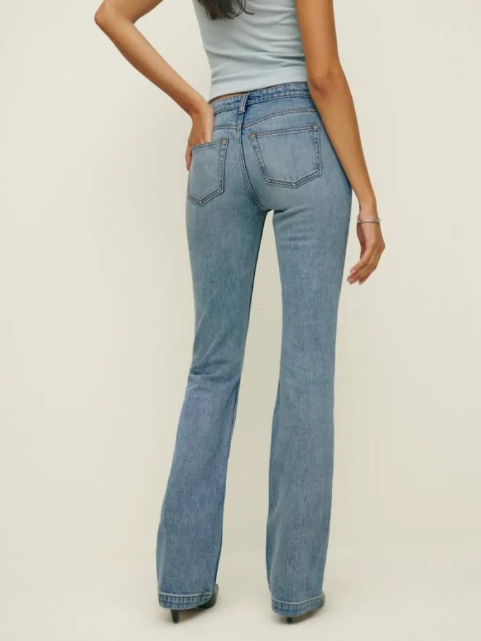 The Reformation Rayna Low Rise Bootcut Jeans Deer 8211 Clothing
