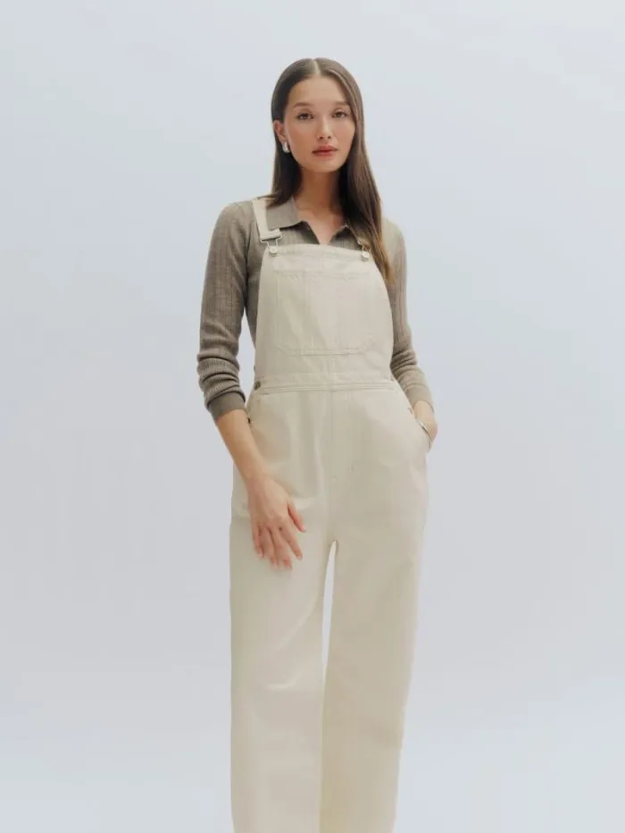 The Reformation River Relaxed Denim Overalls Fior Di Latte 8211 Clothing