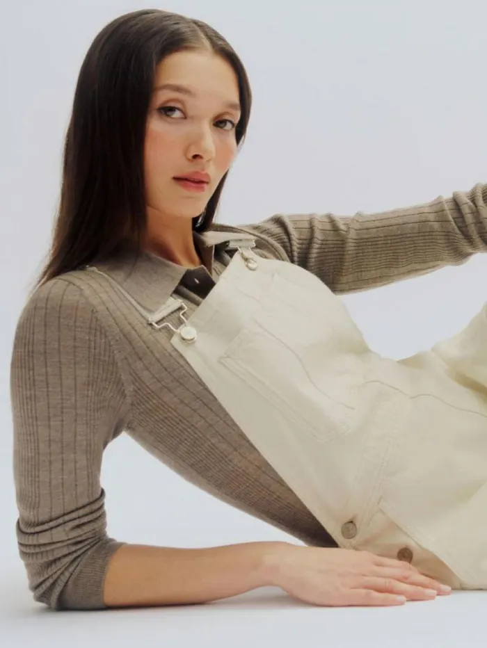 The Reformation River Relaxed Denim Overalls Fior Di Latte 8211 Clothing