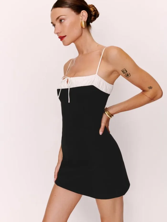 The Reformation Sadie Knit Dress Blackwhite 8211 Clothing