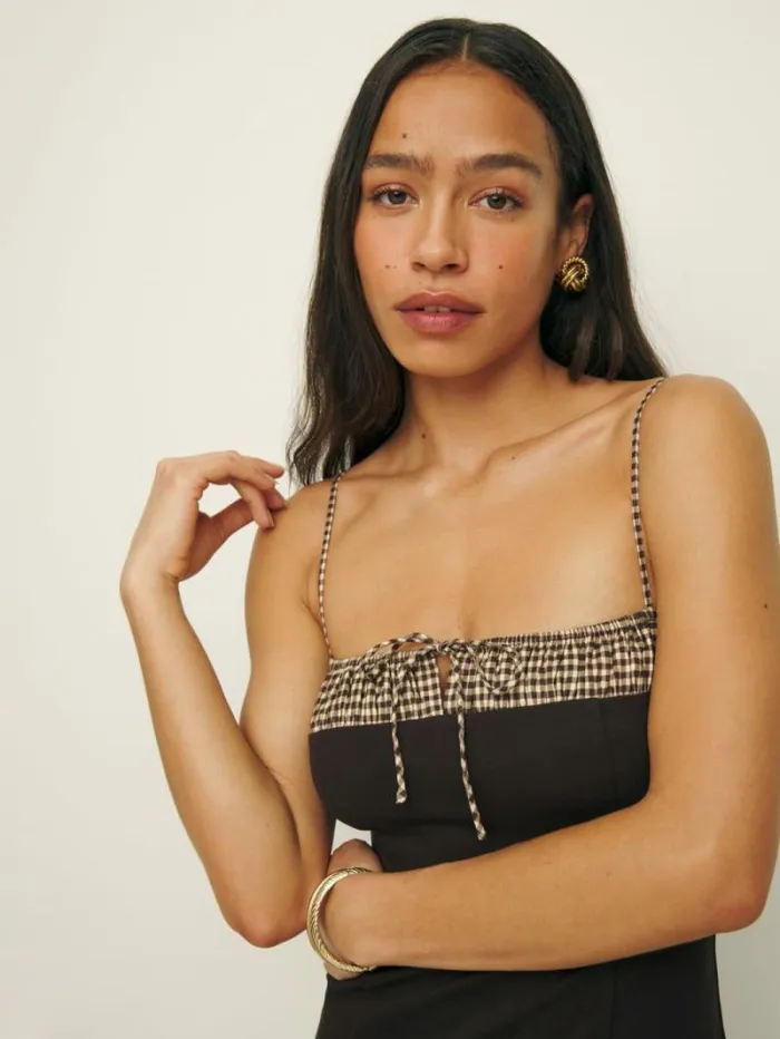 The Reformation Sadie Knit Dress Mole 8211 Clothing