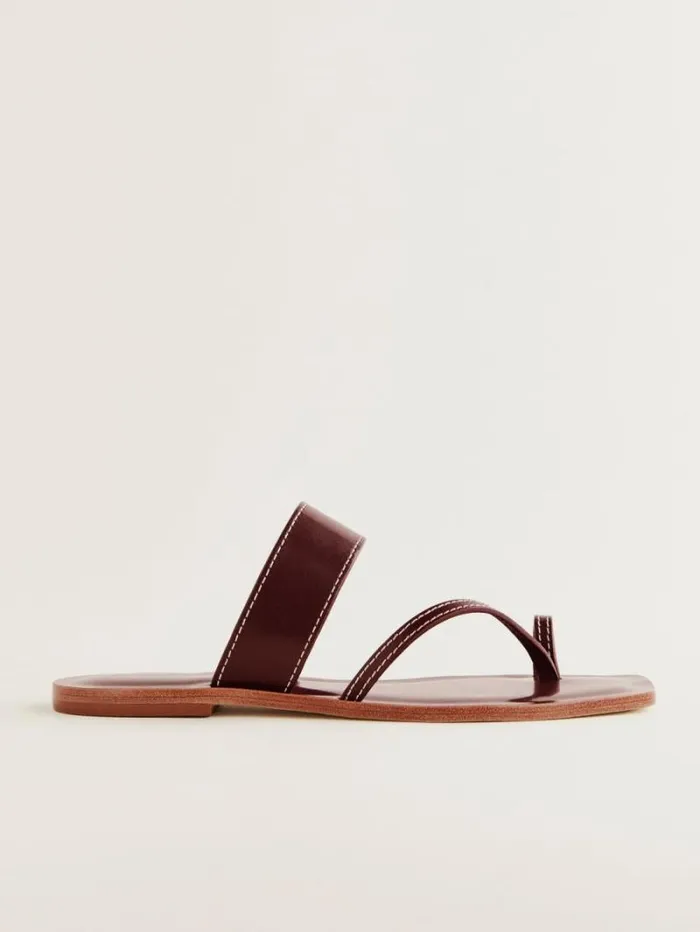 The Reformation Sawyer Flat Sandal Ruby Leather 8211 Shoes