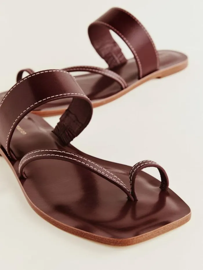 The Reformation Sawyer Flat Sandal Ruby Leather 8211 Shoes