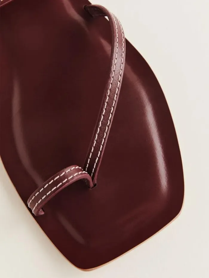 The Reformation Sawyer Flat Sandal Ruby Leather 8211 Shoes