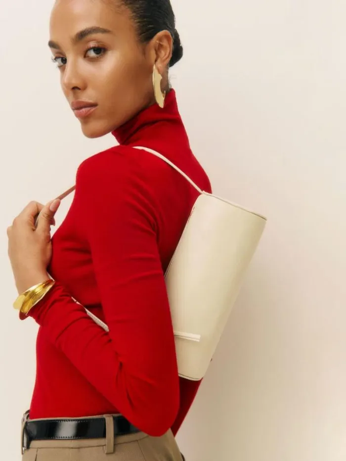 The Reformation Simona Cylinder Bag Cream Puff Leather 8211 Bags