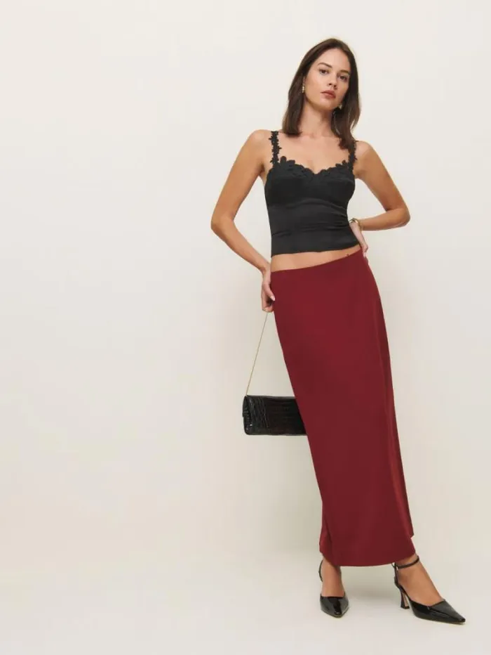 The Reformation Skyla Satin Top Black 8211 Clothing