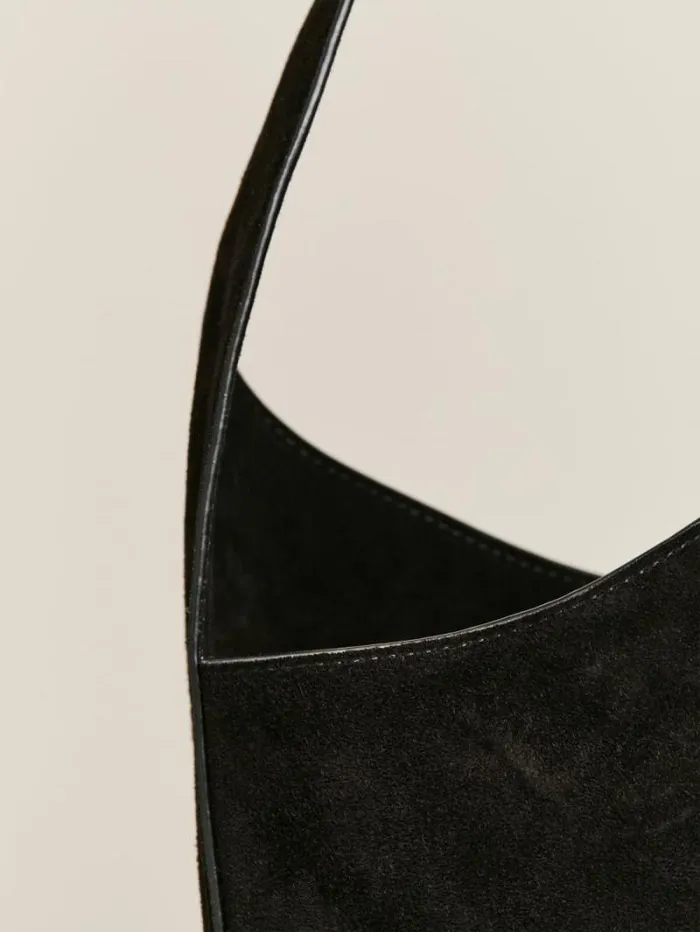 The Reformation Small Silvana Bucket Bag Black Suede 8211 Bags