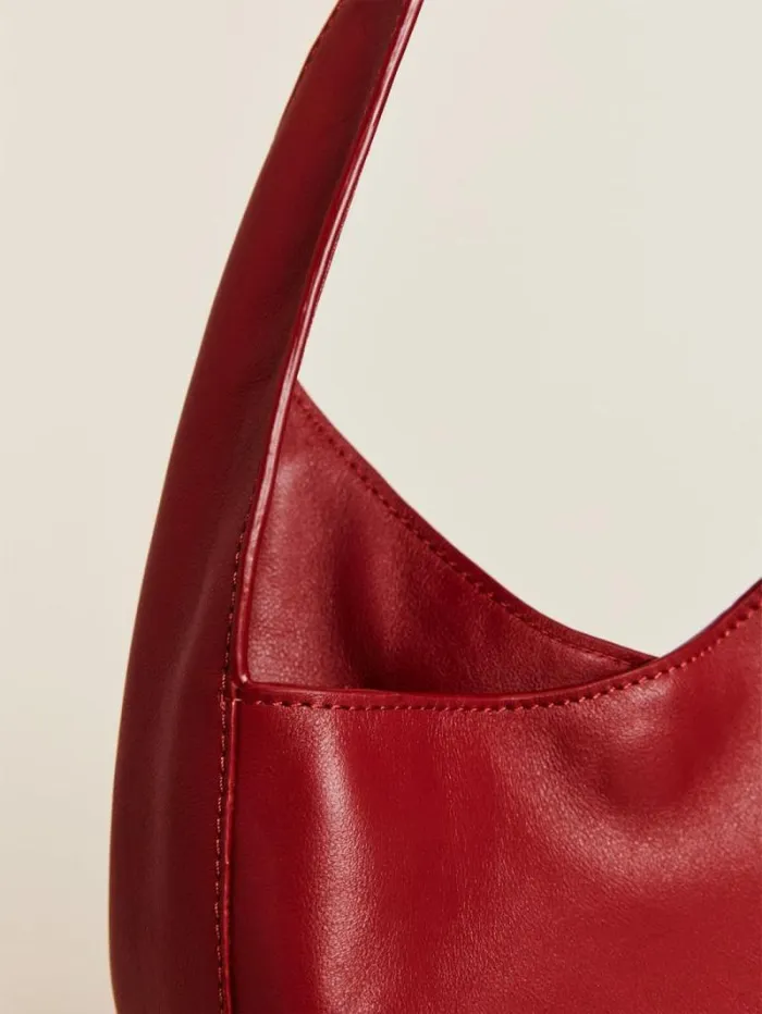 The Reformation Small Silvana Bucket Bag Lipstick Leather 8211 Bags