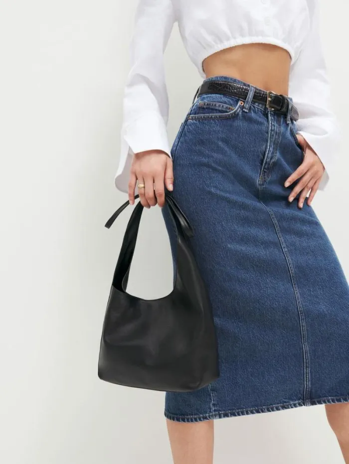 The Reformation Small Vittoria Tote Black Leather 8211 Bags