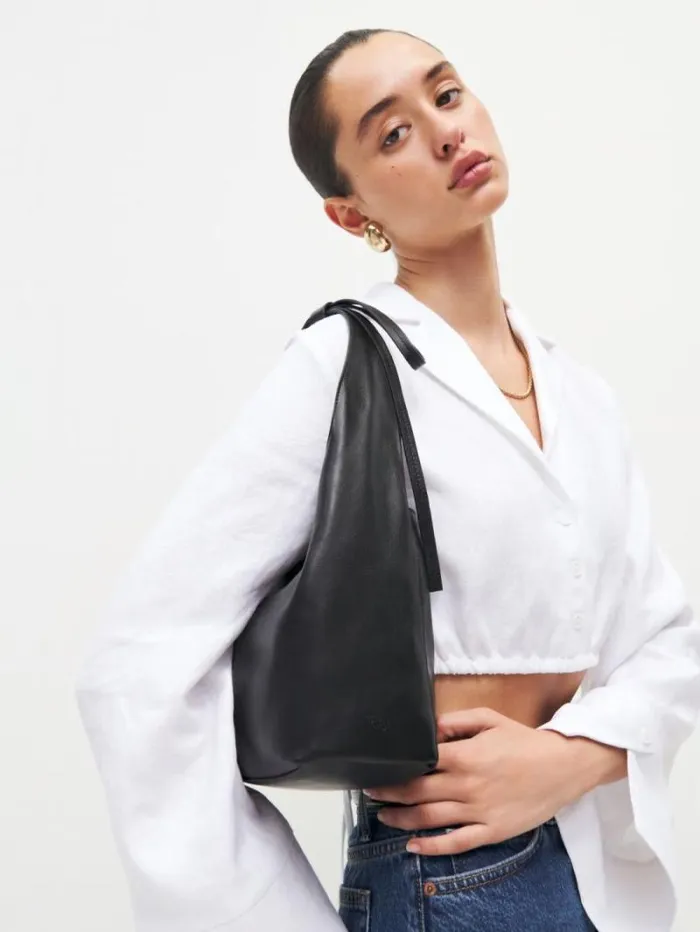The Reformation Small Vittoria Tote Black Leather 8211 Bags