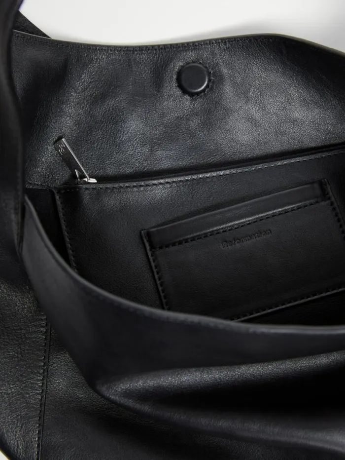 The Reformation Small Vittoria Tote Black Leather 8211 Bags