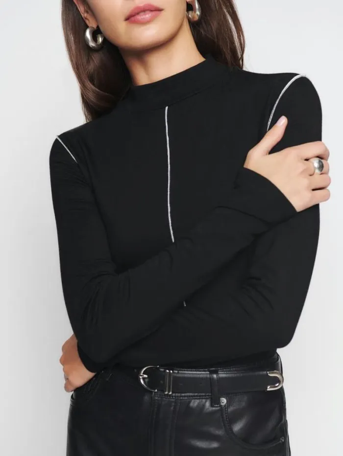 The Reformation Stacey Knit Top Black 8211 Clothing