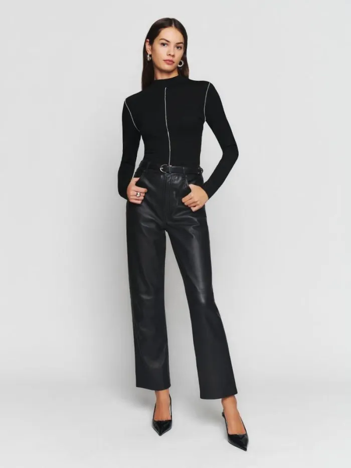 The Reformation Stacey Knit Top Black 8211 Clothing
