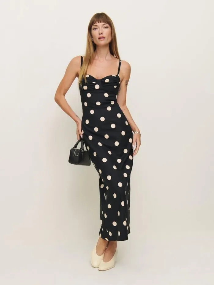 The Reformation Stormi Dress Moon Dot 8211 Clothing