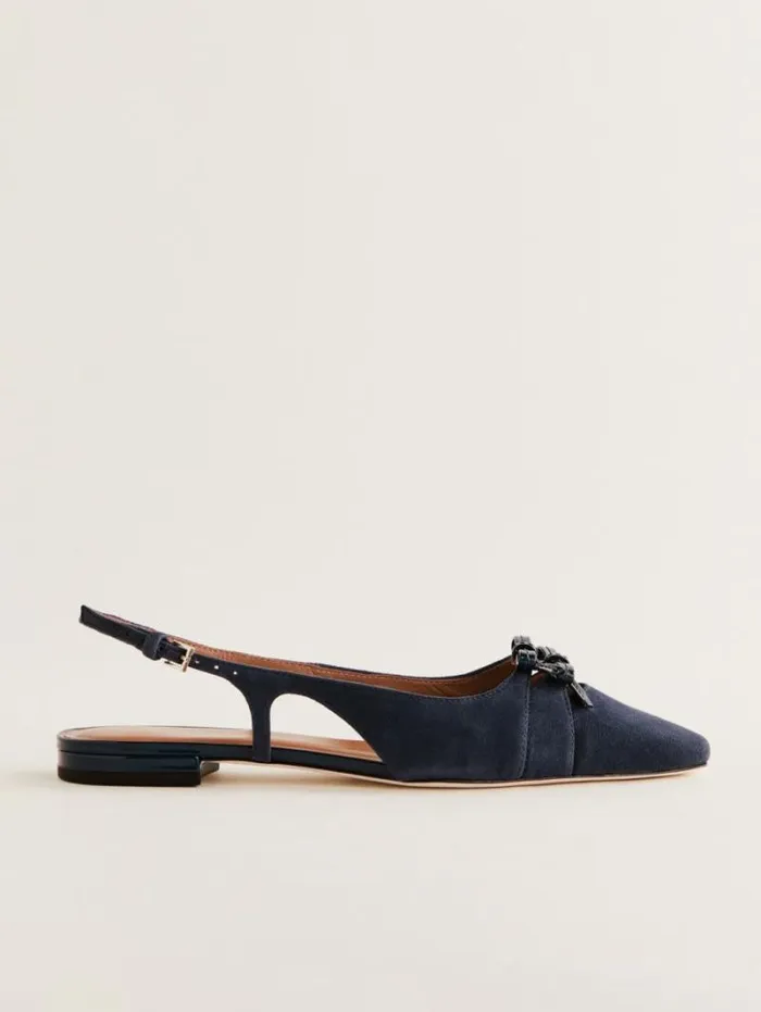 The Reformation Tammy Slingback Flat After Hours Suede 8211 Shoes