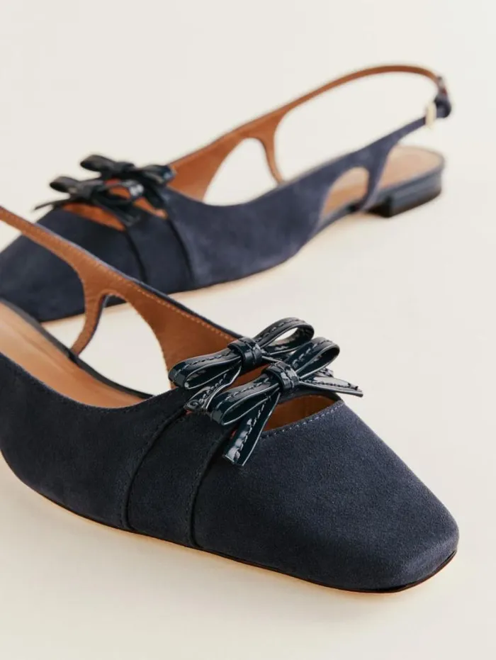 The Reformation Tammy Slingback Flat After Hours Suede 8211 Shoes