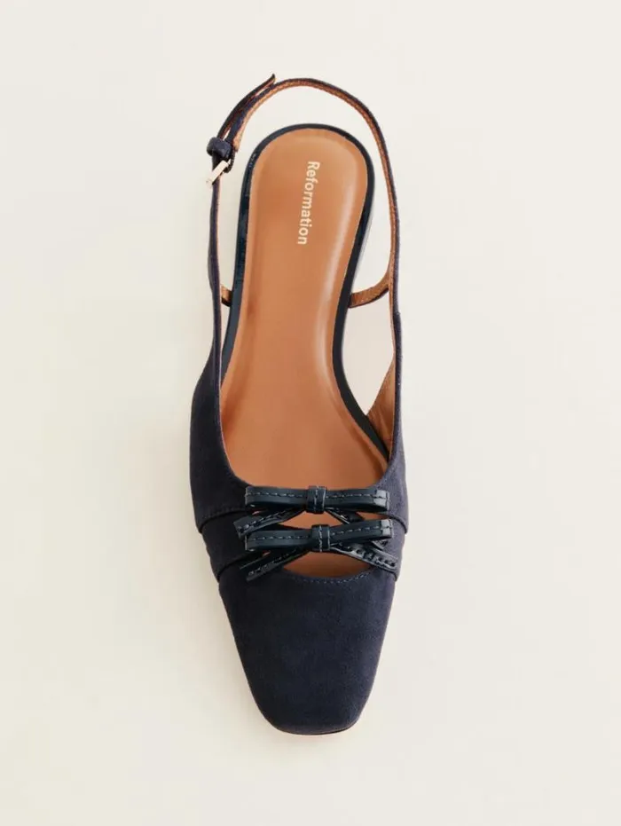 The Reformation Tammy Slingback Flat After Hours Suede 8211 Shoes