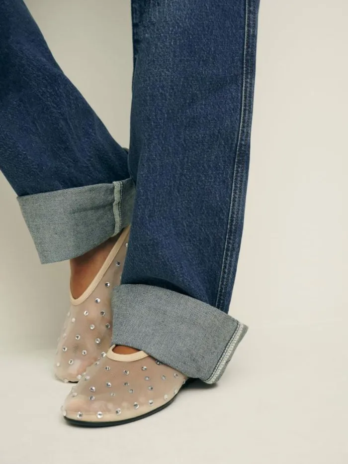 The Reformation Val 90s Mid Rise Straight Jeans Donner Cuffed 8211 Clothing