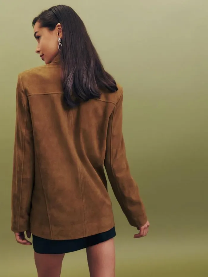 The Reformation Veda Lincoln Suede Shirt Jacket Topanga Canyon 8211 Clothing
