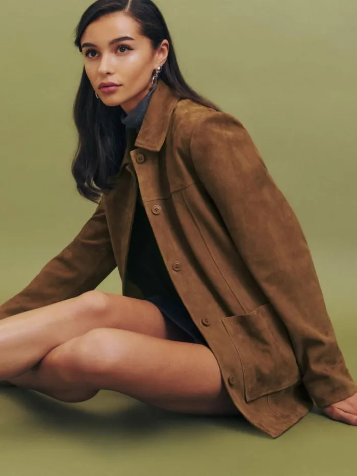 The Reformation Veda Lincoln Suede Shirt Jacket Topanga Canyon 8211 Clothing