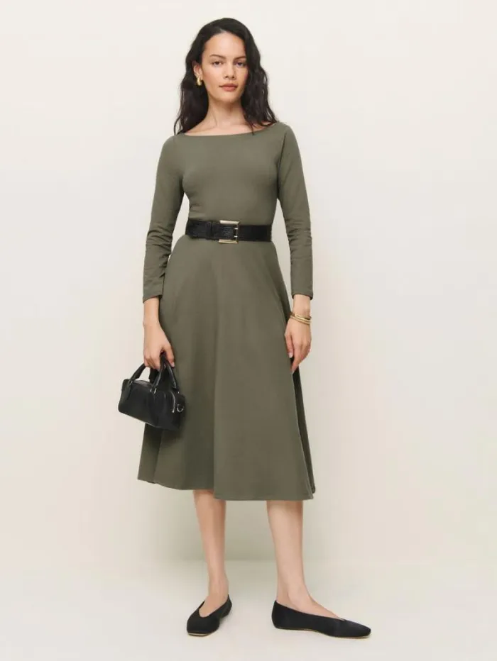The Reformation Wiley Knit Dress Poppyseed 8211 Clothing