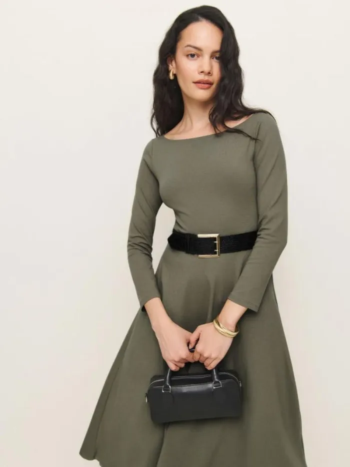 The Reformation Wiley Knit Dress Poppyseed 8211 Clothing