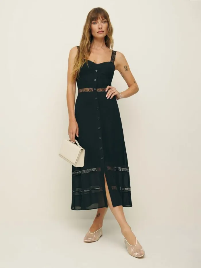 The Reformation Wynton Dress Black 8211 Clothing
