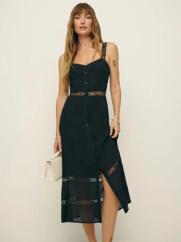 The Reformation Wynton Dress Black 8211 Clothing