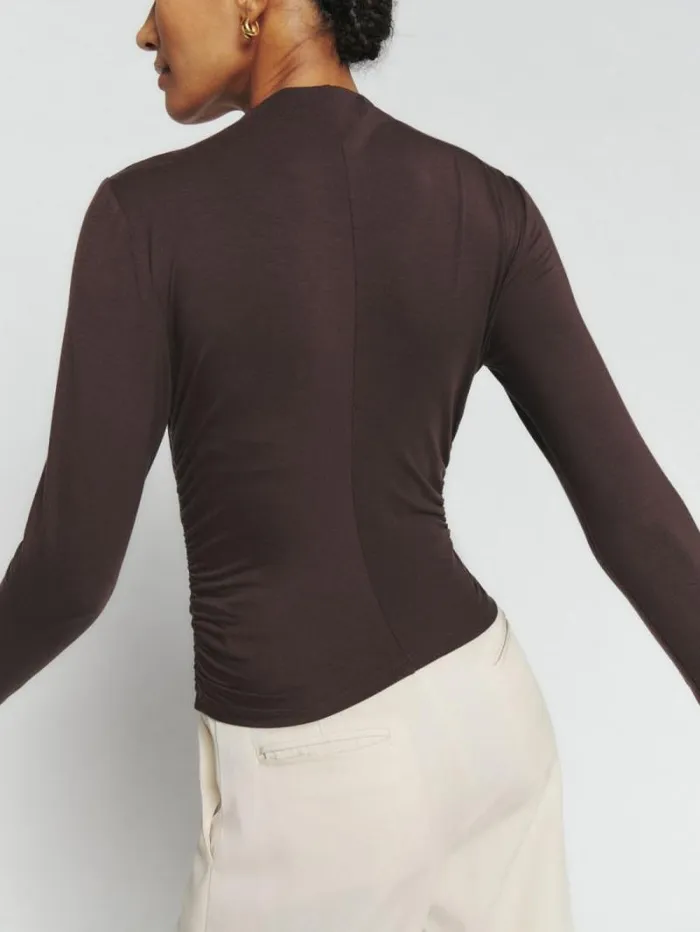 The Reformation Zylah Knit Top Mole 8211 Clothing