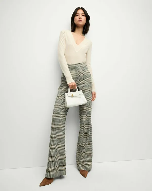 Tonelli Plaid Pant Ecruandgreen Multi Women Veronica Beard Pants
