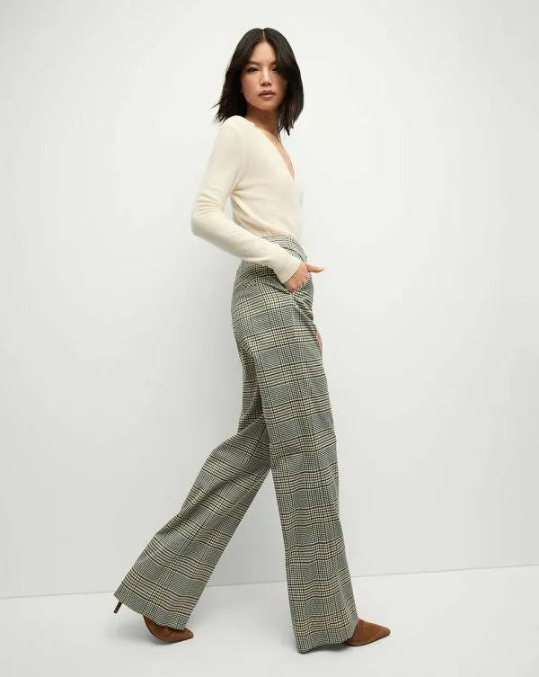 Tonelli Plaid Pant Ecruandgreen Multi Women Veronica Beard Pants Tonelli Plaid Pant Ecruandgreen Multi Women Veronica Beard Pants