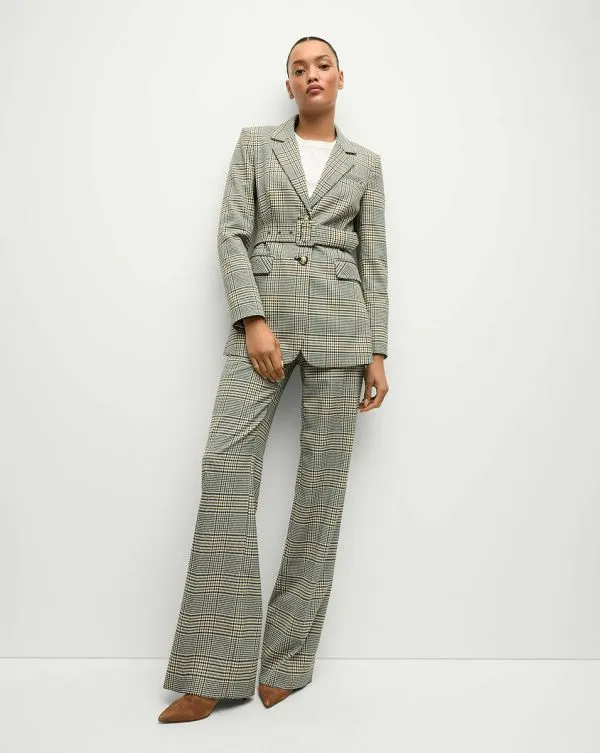 Tonelli Plaid Pant Ecruandgreen Multi Women Veronica Beard Pants Tonelli Plaid Pant Ecruandgreen Multi Women Veronica Beard Pants