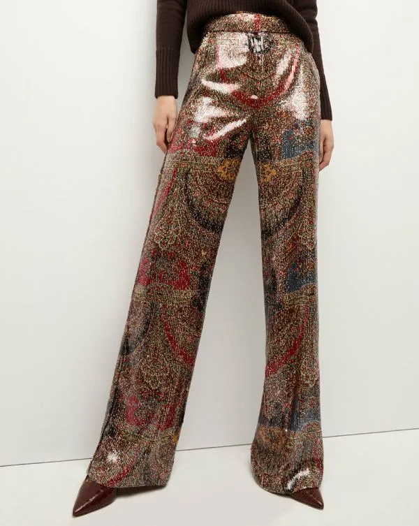 Tonelli Sequin Pant Red Multi Women Veronica Beard Pants Tonelli Sequin Pant Red Multi Women Veronica Beard Pants