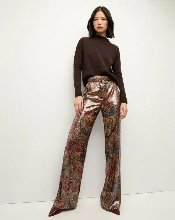 Tonelli Sequin Pant Red Multi Women Veronica Beard Pants Tonelli Sequin Pant Red Multi Women Veronica Beard Pants