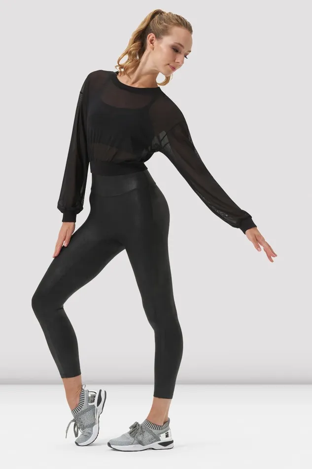 Tops Adult Bloch Ladies Remi Mesh Long Sleeve Top Black