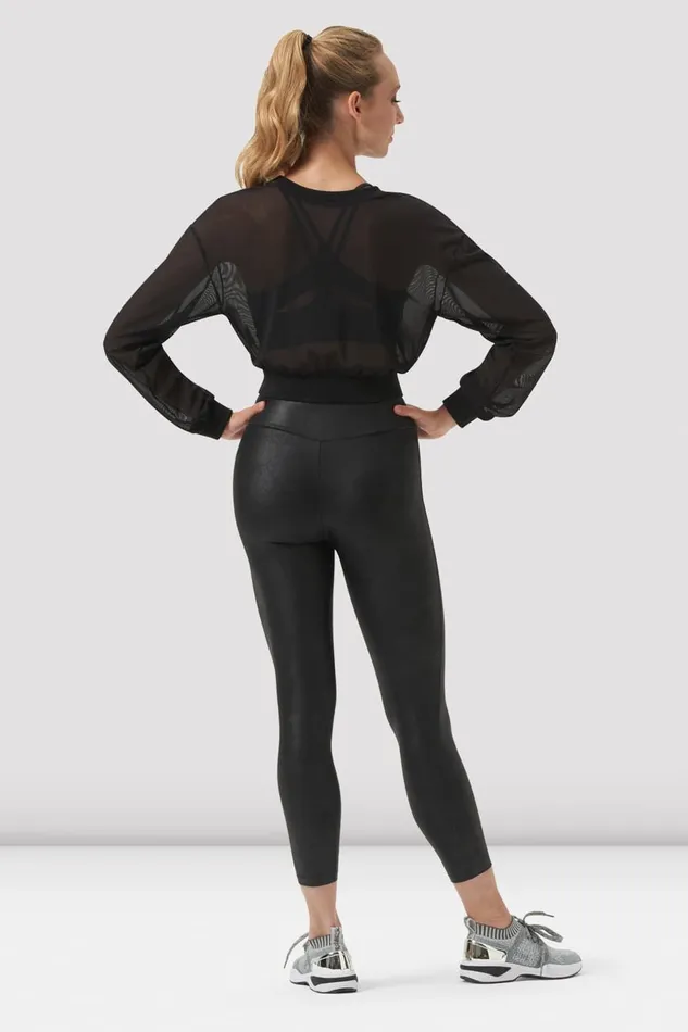 Tops Adult Bloch Ladies Remi Mesh Long Sleeve Top Black Tops Adult Bloch Ladies Remi Mesh Long Sleeve Top Black