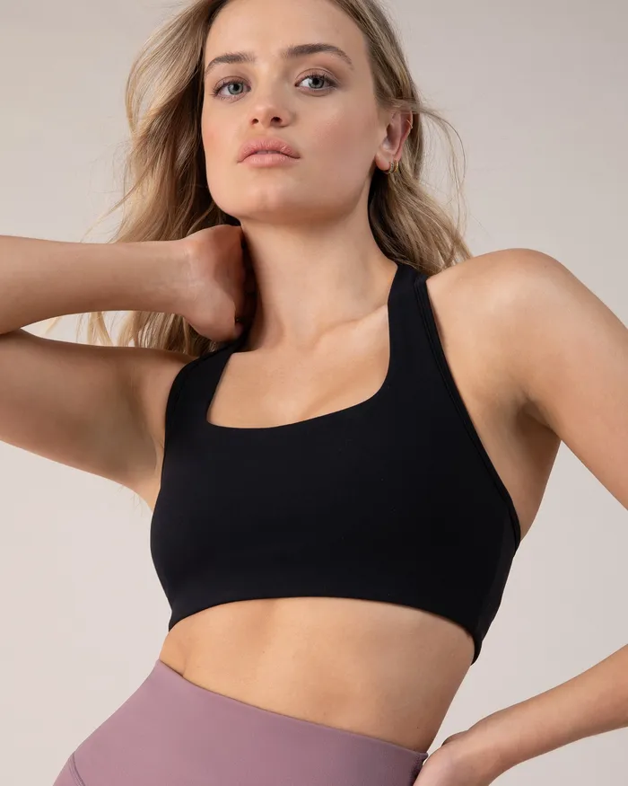 Tops Adult Blocheverhold Racerback Bra Ebony Bloch