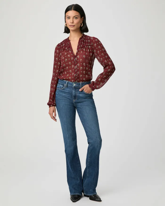 Tops and Blouses Monika Blouse 8211 Oxblood Multi Silk PAIGE Women Tops and Blouses Monika Blouse 8211 Oxblood Multi Silk PAIGE Women