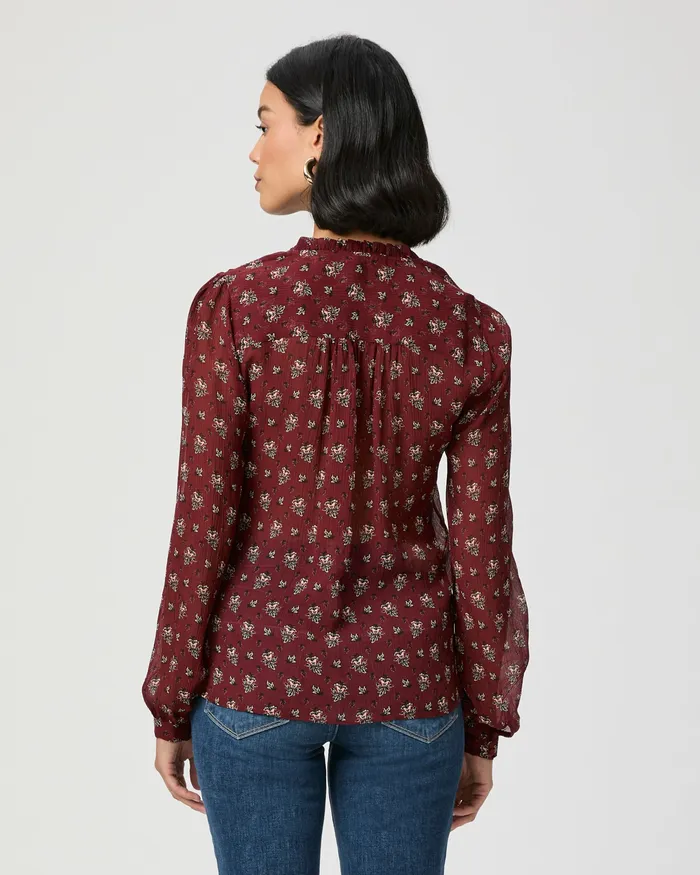 Tops and Blouses Monika Blouse 8211 Oxblood Multi Silk PAIGE Women Tops and Blouses Monika Blouse 8211 Oxblood Multi Silk PAIGE Women