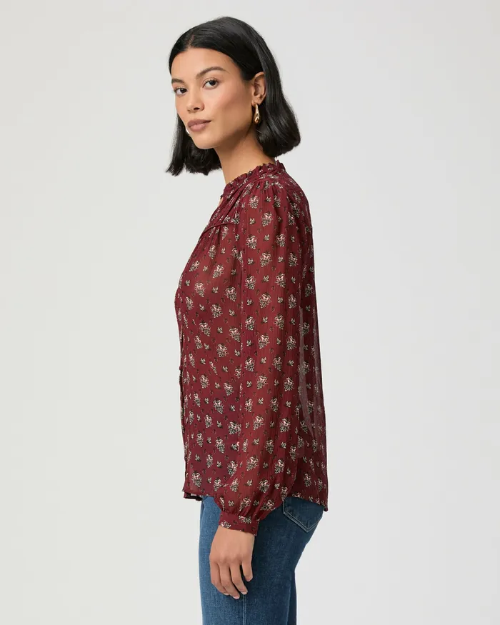 Tops and Blouses Monika Blouse 8211 Oxblood Multi Silk PAIGE Women Tops and Blouses Monika Blouse 8211 Oxblood Multi Silk PAIGE Women