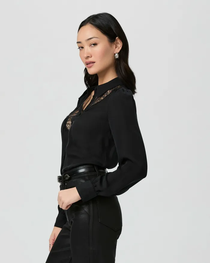 Tops and Blouses Women Clairette Blouse 8211 Black Silk PAIGE Tops and Blouses Women Clairette Blouse 8211 Black Silk PAIGE