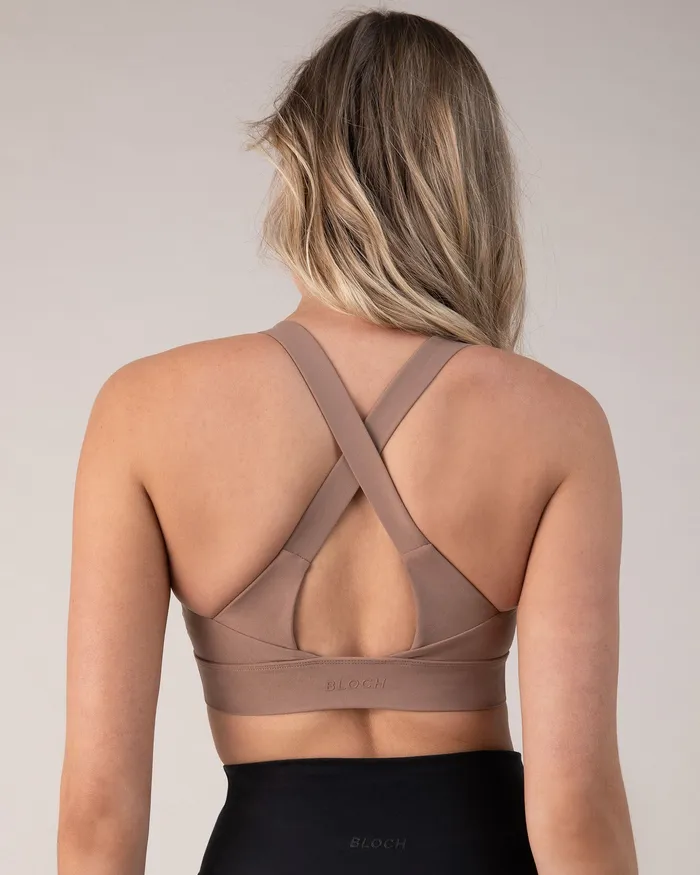 Tops Bloch Adult Blochsculpt Criss Cross Bra Toffee Tops Bloch Adult Blochsculpt Criss Cross Bra Toffee