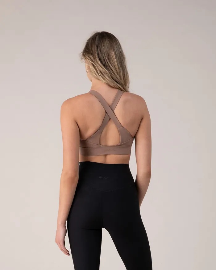 Tops Bloch Adult Blochsculpt Criss Cross Bra Toffee Tops Bloch Adult Blochsculpt Criss Cross Bra Toffee