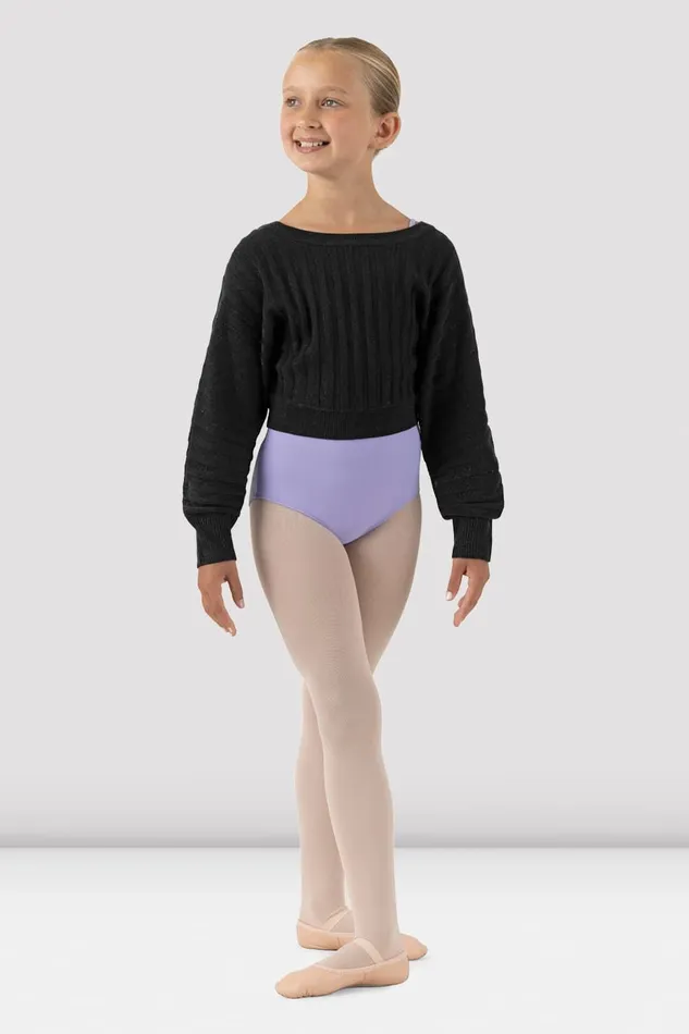Tops Children Bloch Girls Jasmine Cropped Sweater Black