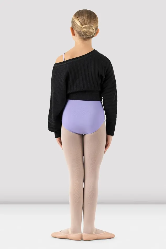 Tops Children Bloch Girls Jasmine Cropped Sweater Black Tops Children Bloch Girls Jasmine Cropped Sweater Black