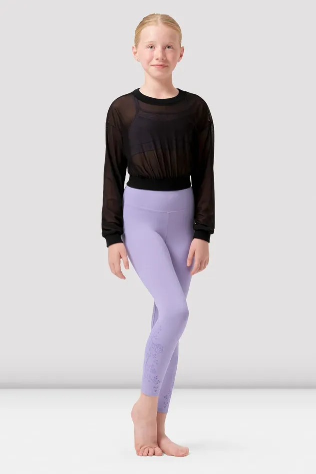 Tops Children Girls Tammy Mesh Long Sleeve Top Black Bloch
