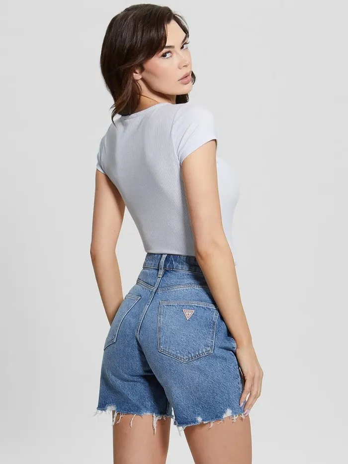 Tops GUESS Women Eco Karlee Henley Tee Fresh Air Tops GUESS Women Eco Karlee Henley Tee Fresh Air