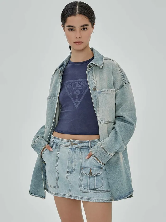 Tops GUESS Women GUESS Originals Authentic Denim Shirt Go Tinted Light Wash